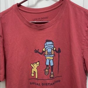 Life is good social distancing large mens red